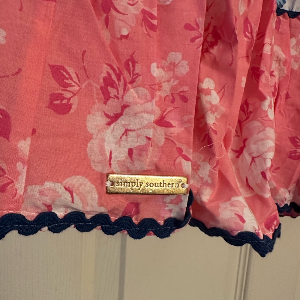 Simply Southern Floral Tiered Skirt in Pink and Blue - Picture 2 of 4
